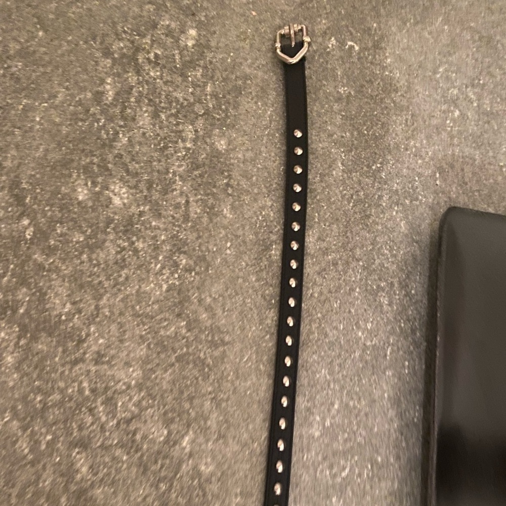 Burberry Belt studded silver black and silver. Size 40